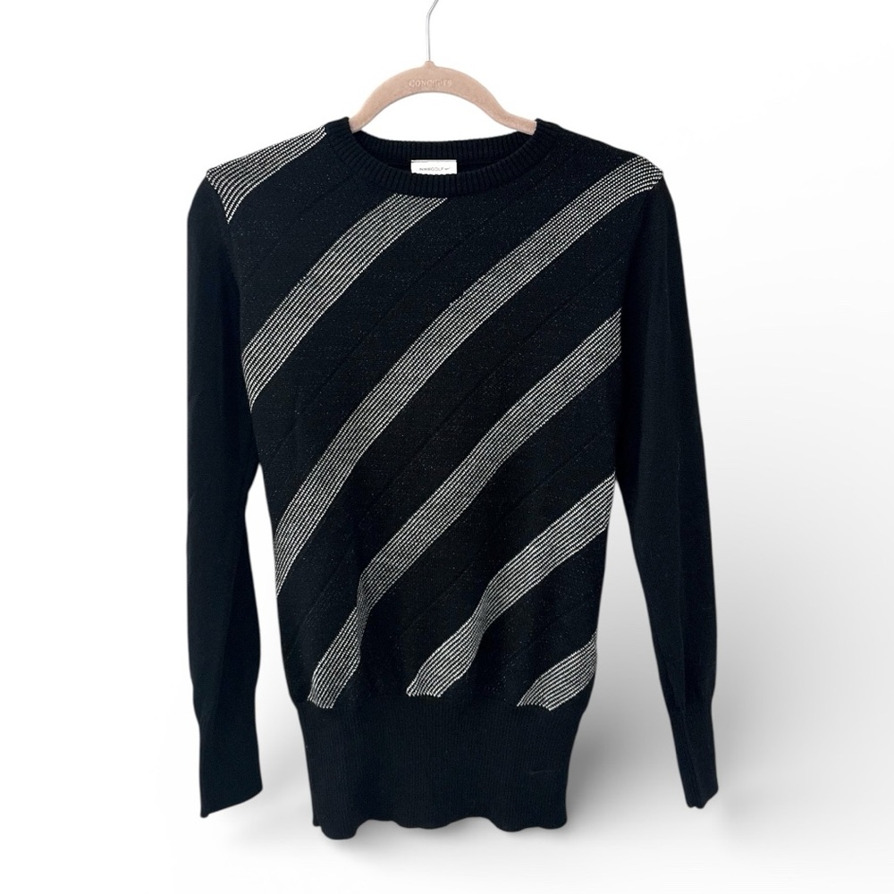 Nike Golf Women's Wool Blend Black Silver Sparkle Crewneck Sweater Small